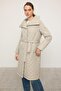 Removable Hooded Turn-Down Collar Quilted Jacket Stone 6792 - 7