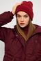 Hooded Waist Lace-Up Short Quilted Coat Bordo 6777 - 4