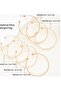 Gold-Tone Open Cuff Bangle Bracelet Set 7-Piece Minimalist Design - 4