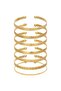 Gold-Tone Open Cuff Bangle Bracelet Set 7-Piece Minimalist Design