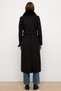 Premium Long Coat with Detachable Collar and Fur Punto Stitching Detail Black 3092 - 7