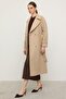 Reglan Sleeve Snap Closure Medium Length Coat Beige 3145 - 4