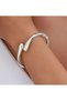 Irregular Wave Cuff Bracelet Silver Color Tone - 3