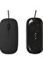 Mini Wired Optical Mouse Little Apple Style, USB Black Compact Mouse - 3
