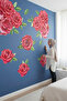 Red Peony Flowers Modern Living Room and Lounge Wall Sticker Set - 5