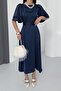 Lisa Women's Satin Evening Dress Navy Blue - 6