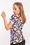 Unisex Purple Butterfly Patterned Doctor Nurse Teacher Single Top Scrubs Uniform - 7