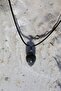 Natural Stone Necklace with Obsidian Drum - 5