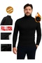 Men's Black Full Turtleneck Knit Sweater - 6