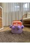 (Lila Color) Straw Children's Room Toy Basket with Pompoms - Baby Gift Basket