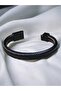 Men's Genuine Leather Handmade Bracelet – Black & Brown with Braided Detail, Magnetic Closure - 6