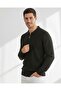 Black Honeycomb Textured Ribbed Polo Neck Knitwear Sweater - 2445 - 3