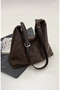Women's Dark Brown Suede Snap-Closure Slouchy Shoulder Bag