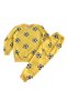 Boy's Soccer Ball Printed Yellow Seasonal Pjamas Suit - 3