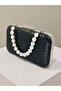 Black Color Anaconda Patterned Matte Stylish and Luxurious Women's Evening Dress Bag - 4