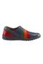 Multicolored Blue Leather Casual Shoes - 3
