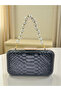 Black Color Anaconda Patterned Matte Stylish and Luxurious Women's Evening Dress Bag - 3