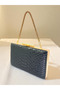 Black Color Anaconda Patterned Matte Stylish and Luxurious Women's Evening Dress Bag - 2