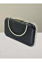 Black Color Anaconda Patterned Matte Stylish and Luxurious Women's Evening Dress Bag - 4