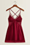 Burgundy Satin Lace Detailed Premium Nightgown & Robe Set – Special Boxed - 6