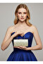 Special Design Metal Handle Crystal Stone Double Color Pearl Gold Evening Dress Bag Kına