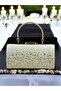 Special Design Metal Handle Crystal Stone Double Color Pearl Gold Evening Dress Bag Kına - 3