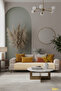 Yellow Cotton Sofa Cover 115X200 with Front Fringes and Striped Pattern - 7