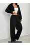 Black Women's Baggy Plus Size Sportswear Loose Fit Stretchy Comfortable Fabric Sweatpants - 6
