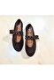 Brown Suede Genuine Leather Women's Double Capsule Ballerinas - 2
