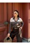 Women's Polo Collar Gold Buttoned Cardigan