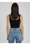 Women's Corded Fabric Thick Strap Crop Top Bustier Basic Undershirt - 3