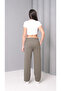 Women's High Waist Front Chimera Detailed Comfortable Cut Trousers - 6