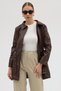 Women's Black Long Leather Jacket - 2