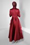 PUL PAYET EMBROIDERED FLUFFY SATIN EVENING DRESS 50355 - 3