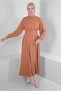 STONE EMBROIDERED BALLOON SLEEVE DRESS 43590