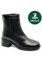 Women's Genuine Leather Zippered Casual Boots 2551402K - Black - 36