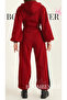 Women's Three-Thread 100% Cotton Oversize Tracksuit Set - Relaxed Fit with Ribbed Corset and Stripe Detail - 3