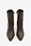 Women's Stitched Detailed Side Zipper Heeled Boots Fortap Brown - 6