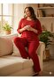 Women's Red Pumpkin Pajama Set - 2