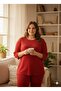 Women's Red Pumpkin Pajama Set - 3