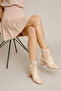 Beige Women's Tassel Detailed Patent Leather Boots&Bootie 5.5cm Byndpusbt01