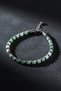 Men's Steel Bracelet - Water Green Aventurine Stone Steel Bracelet
