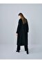 Oversize Coat with Brooch and Large Pockets Black - 2