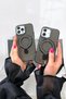 iPhone 15 Pro Max Compatible Case with Glitter Stand Design Premium Cover - 5