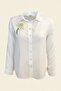 Daisy Embroidered White Shirt - 2