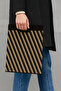 Reinforced Diagonal Handheld Shopping Bag 50 Pieces 26 X 38 cm Stripe Patterned Shopping Bag - 3