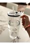 Laletta Classic Mica Lid Glass Thermos Cup with Straw 1200 ml – Leak-Proof Thermos, Cold and Hot - 6