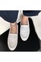 Ecru Suede Genuine Leather Women's Loafer Shoes