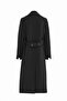 Double Button Maxi Length Coat Black - 6