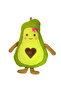 Cute Avocado Plush Pillow & Sleeping Companion & Toy & Gift New Heart Design 35cm